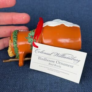 Colonial Williamsburg Birdhouse Ornament Bird Bottle Vtg 2001 Christmas w/ TAGS